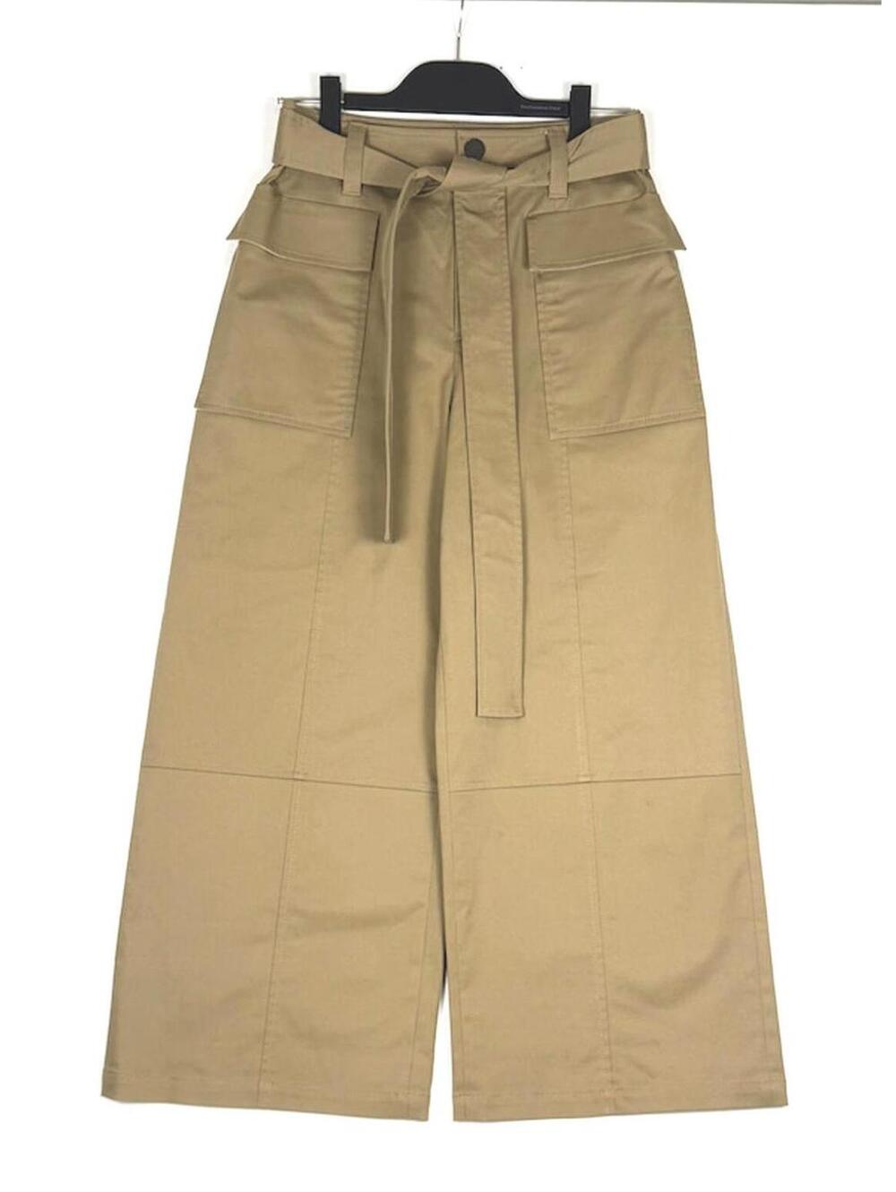Jason Wu Cropped Cotton-Twill Wide-Leg Cargo Pants - Khaki Tan Size 4‎